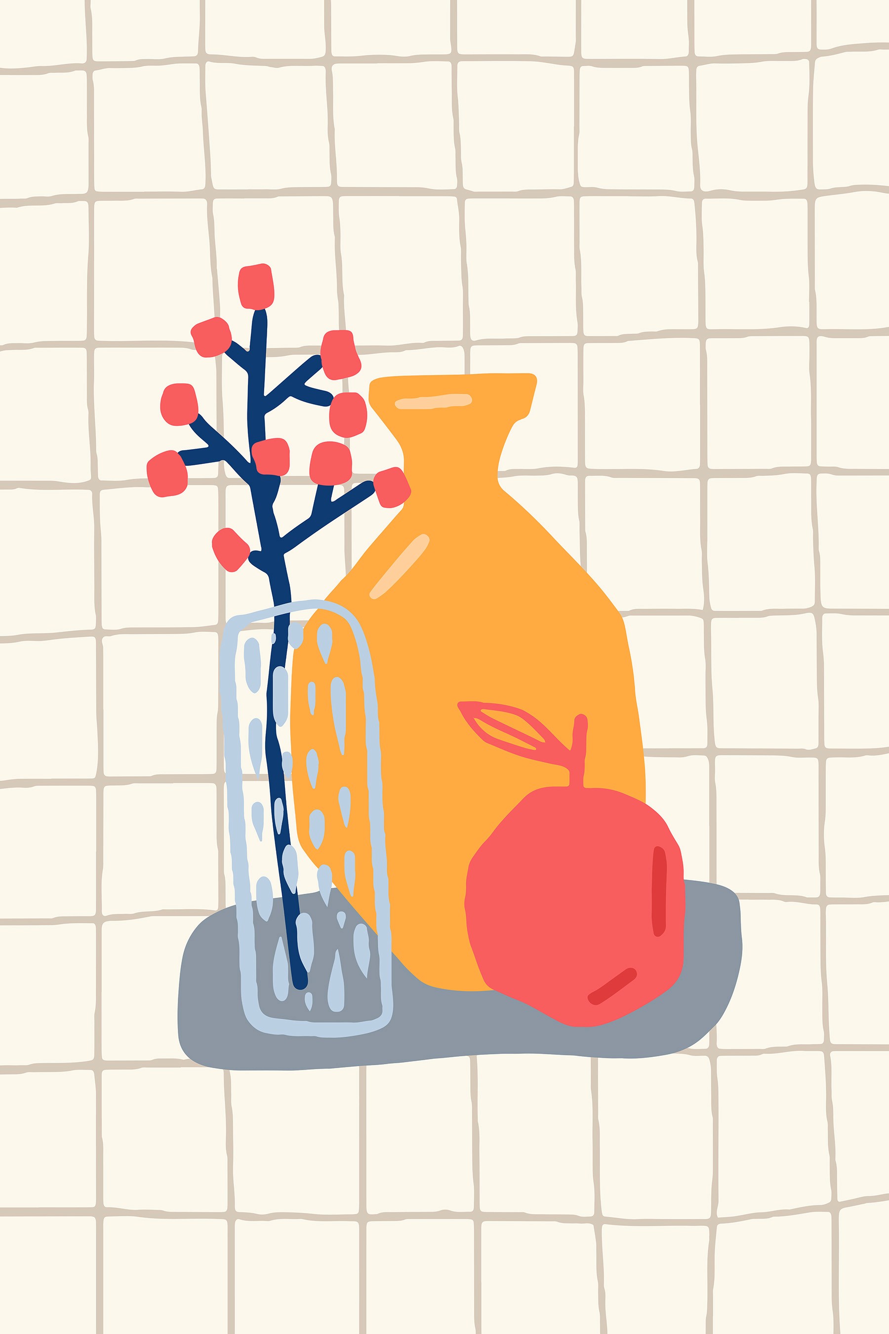 Folk Fable AI kitchen illustration print