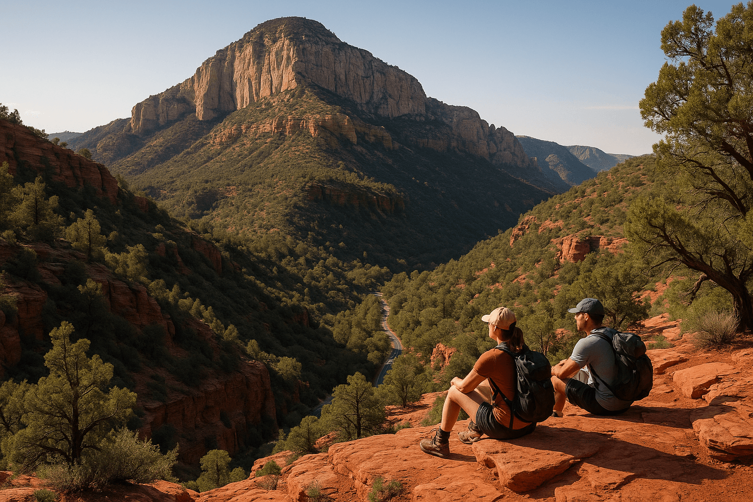 Uptown Sedona shopping district with local gift shops and boutiques