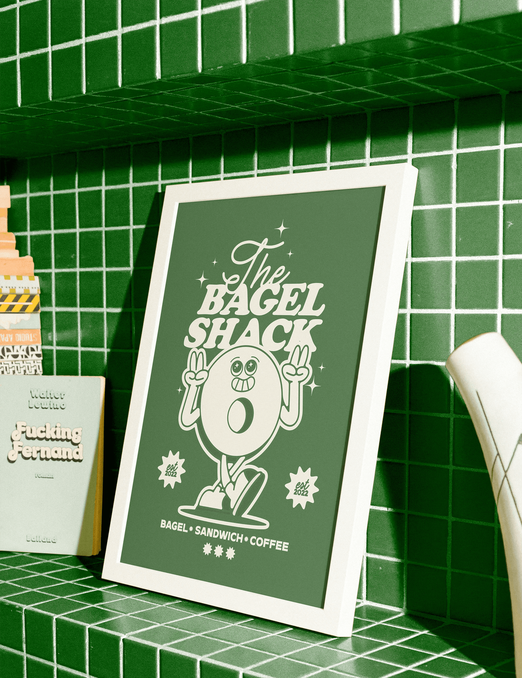 bagel shack, bagel, cafe, bakery, business, logo, brand identity, illustration, mascot design, character design