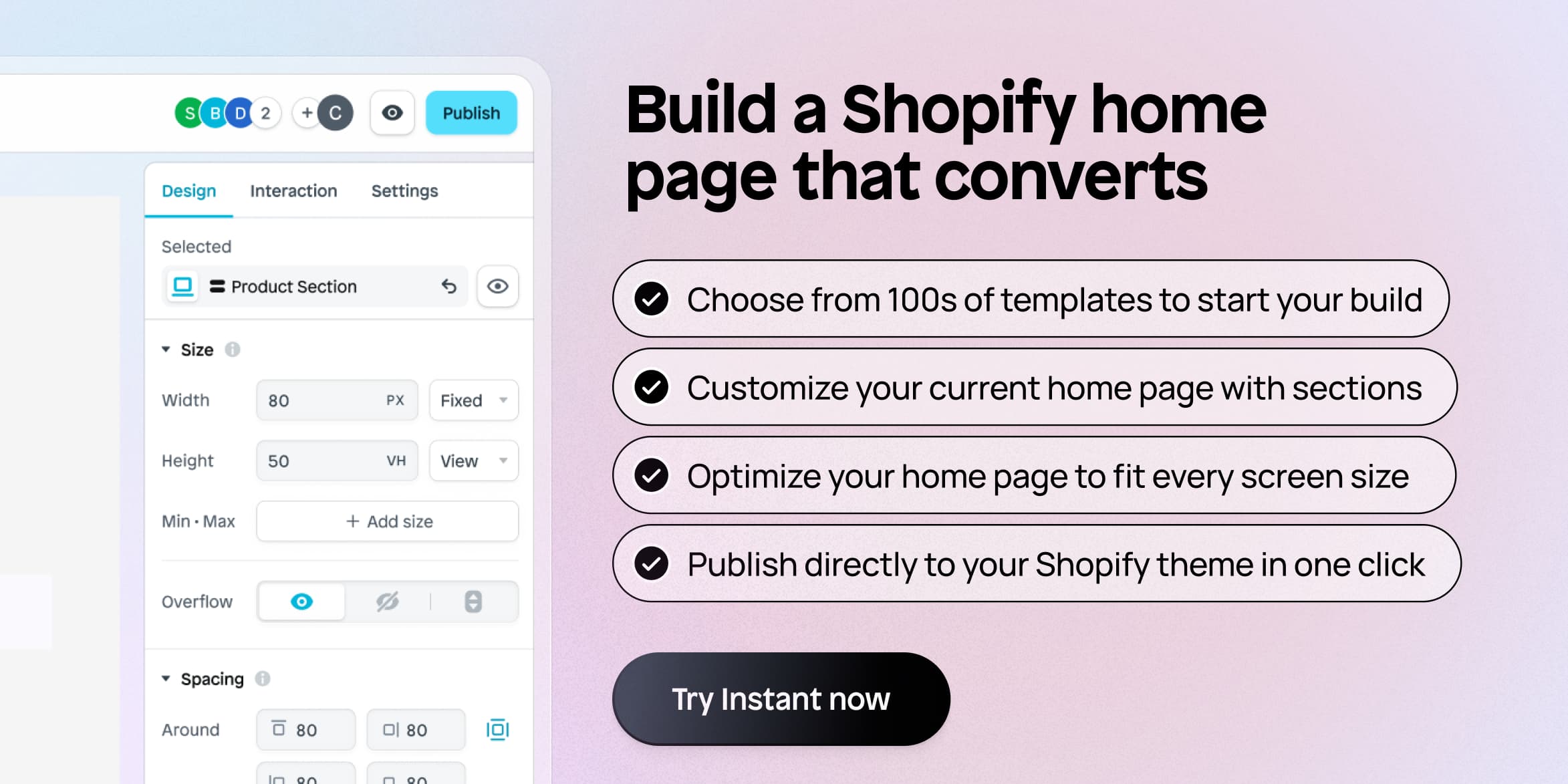 Build a Shopify homepage that converts more with Instant.