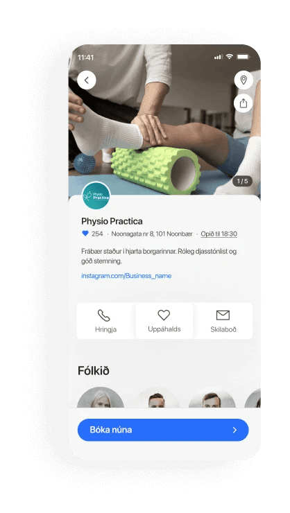 Sjúkraþjálfara mobile booking