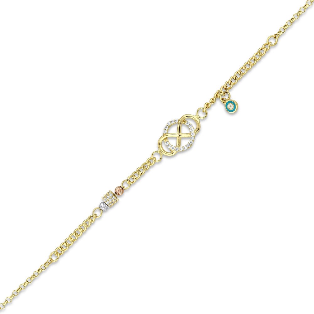 Assos Pırlanta 14 Ayar Altın Sonsuzluk Figürlü Şık Tasarım Bileklik