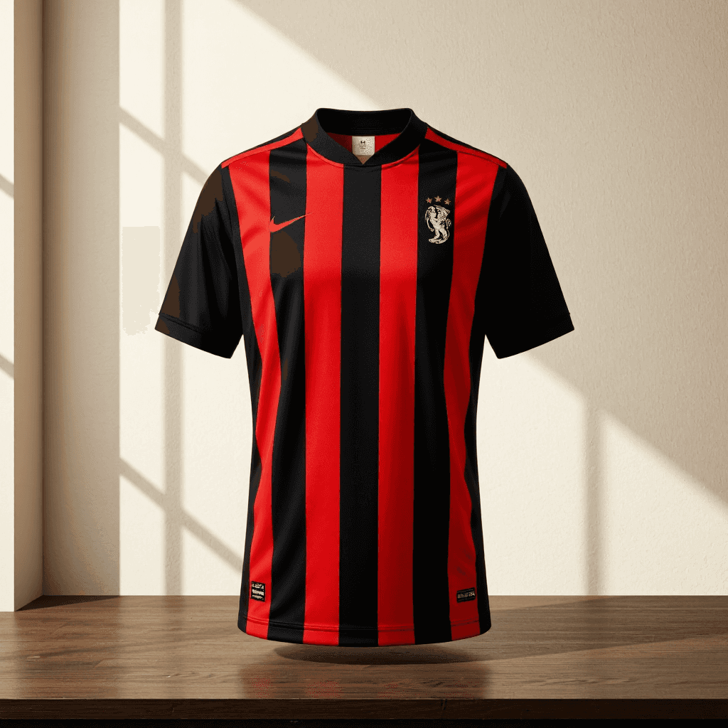 product photography of a sports jersey, typically worn for playing soccer