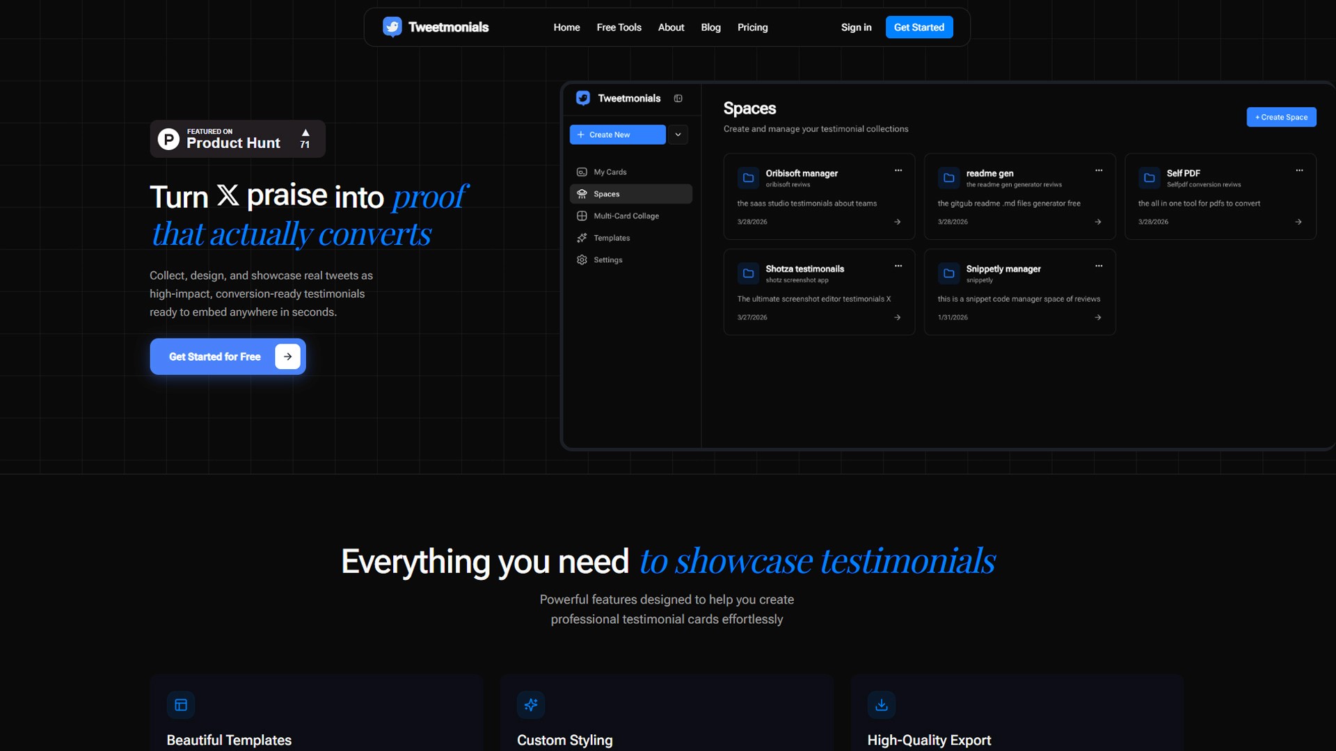 tweetmonials website