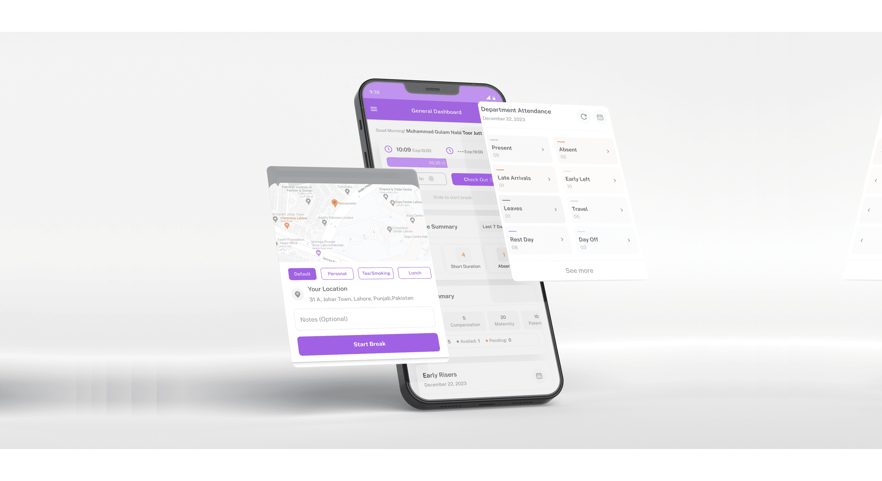 Mobile UI of Resourceinn HR Platform – Accessible HR Tools on the Go