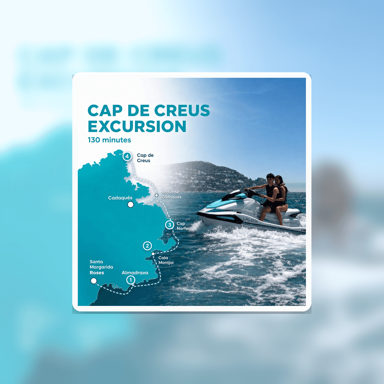 Excursión completa en jet ski por el Cap de Creus y Cadaqués desde Roses, 130 minutos por la Costa Brava