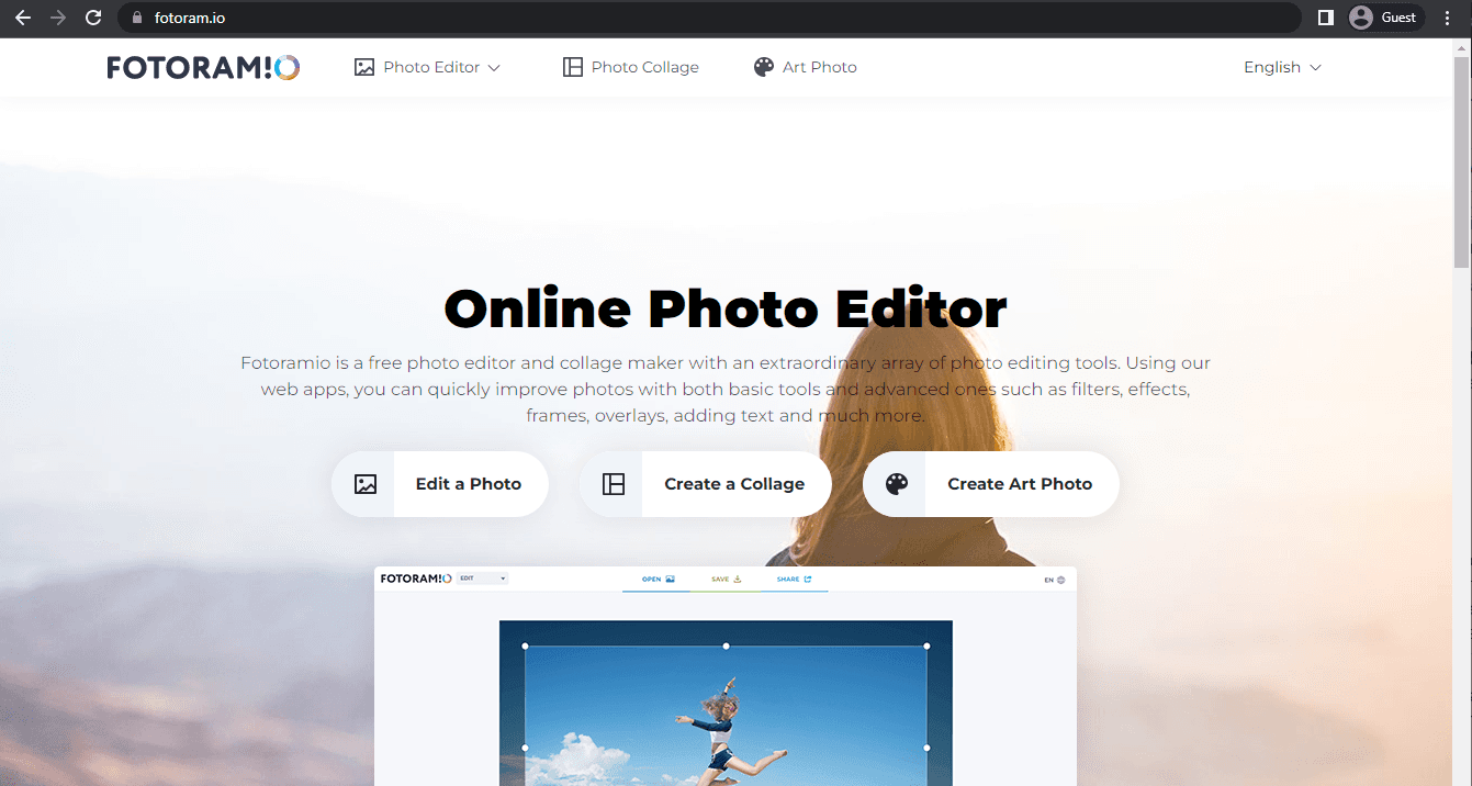 fotoram landing page