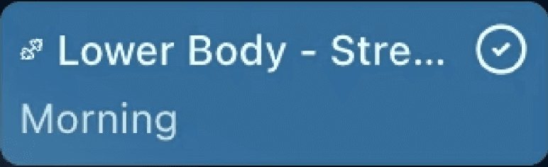 the completed workout component