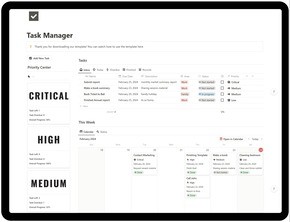 Free Task Manager Notion Template