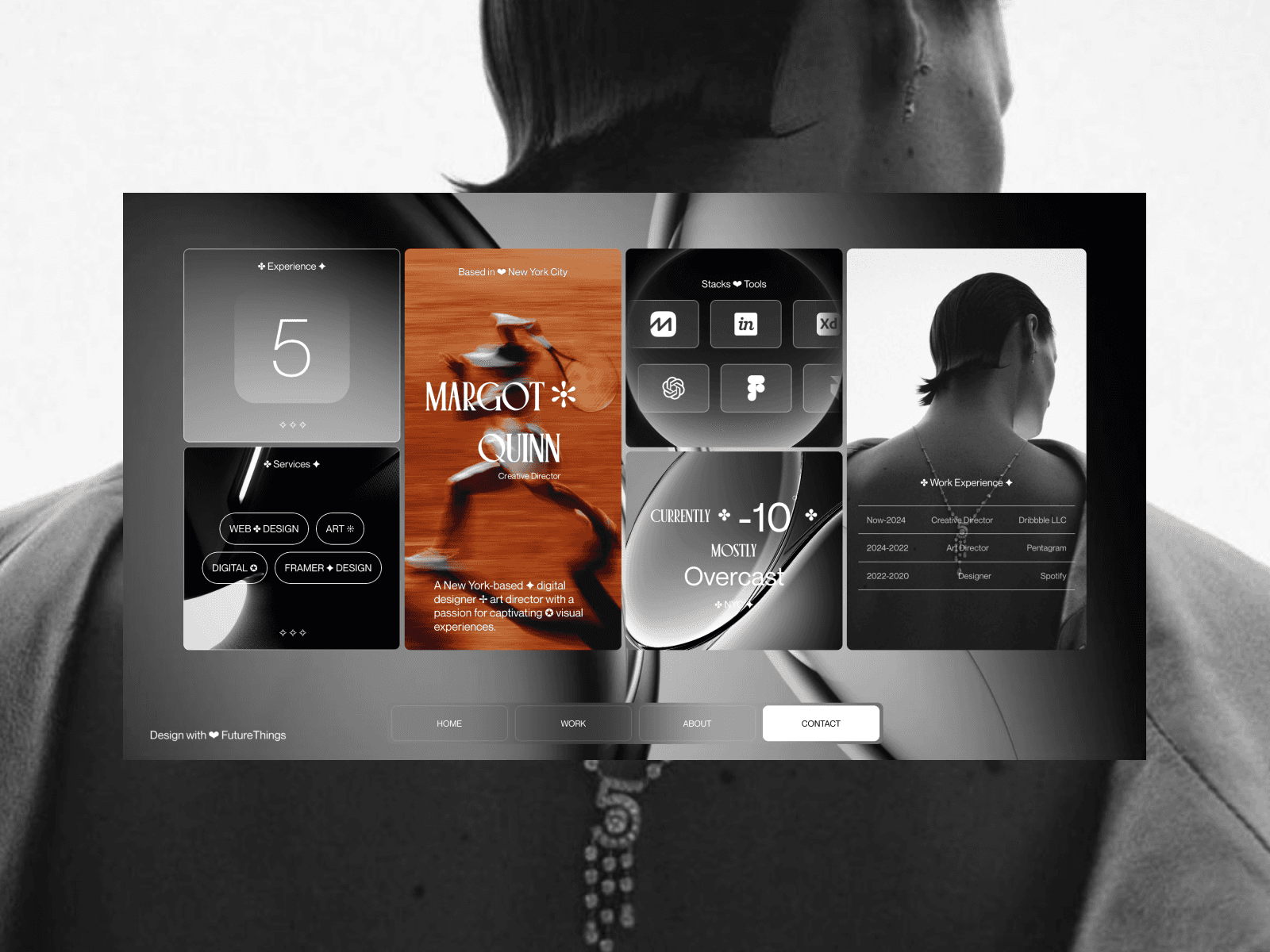 Minimalistic Portfolio – Crafted in Framer with a Black & Sleek Glassmorphism Design