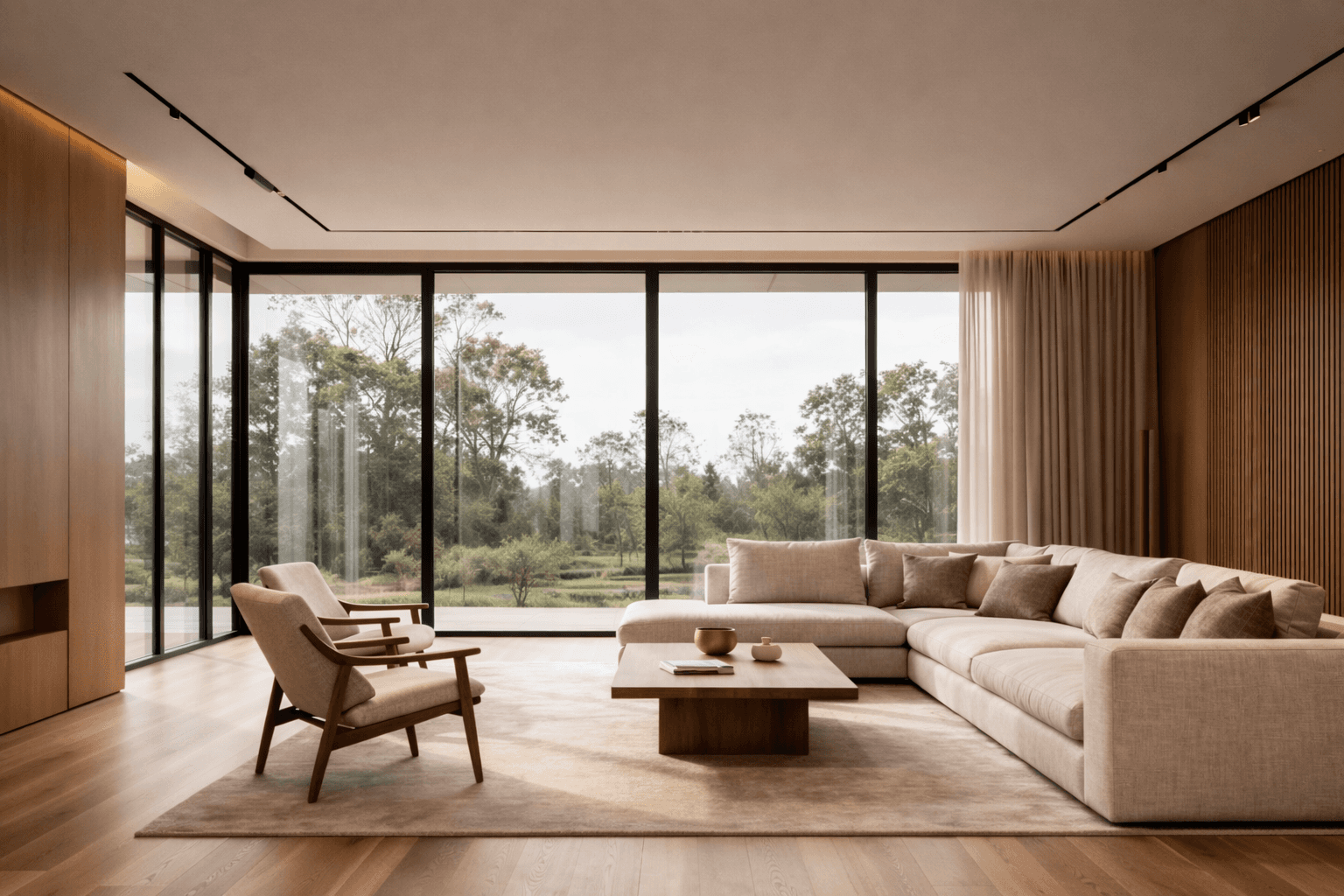 Modern house in the woodlands area