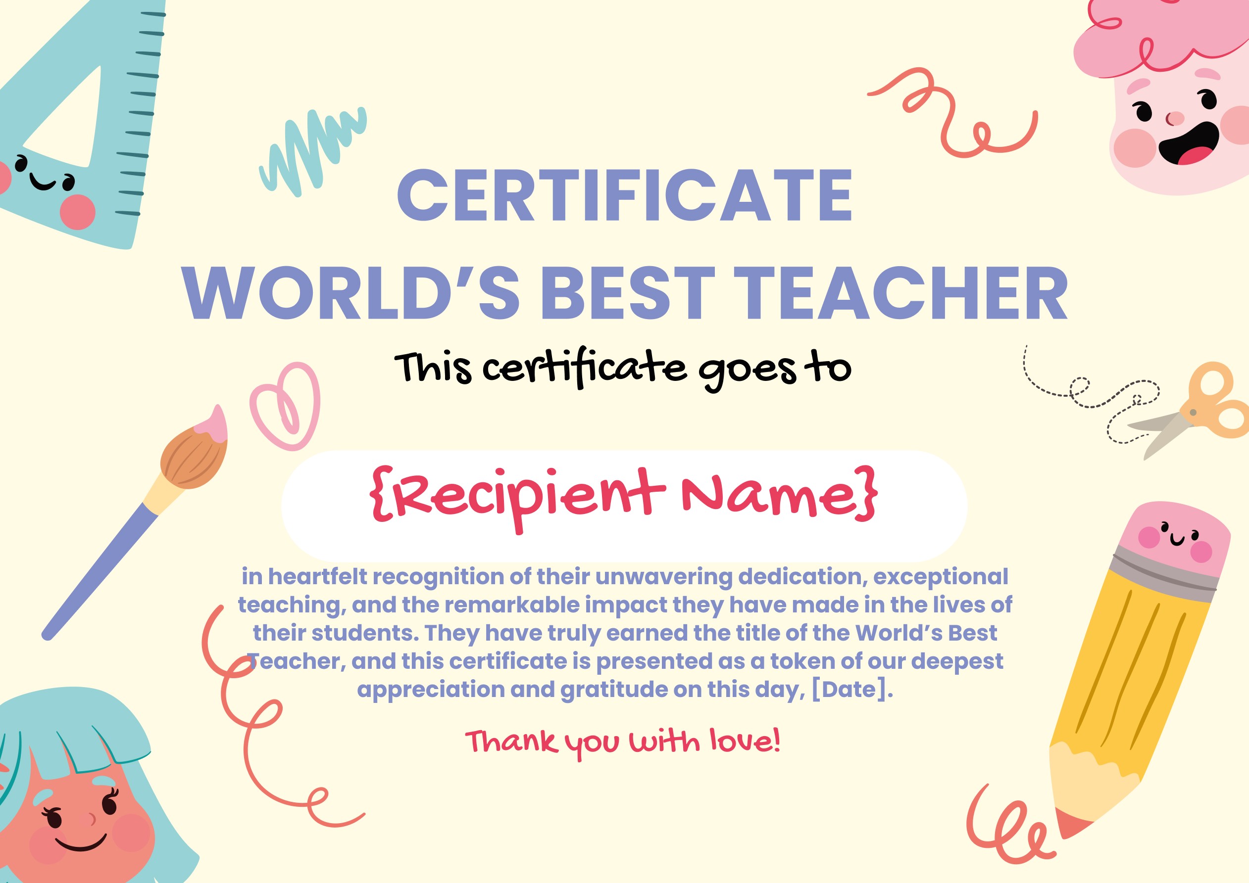 Wauld - Fun and Illustrated world's best teacher template
