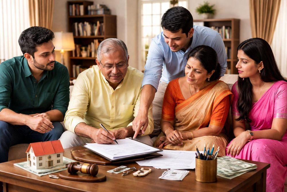 Professionals discussing work in an office