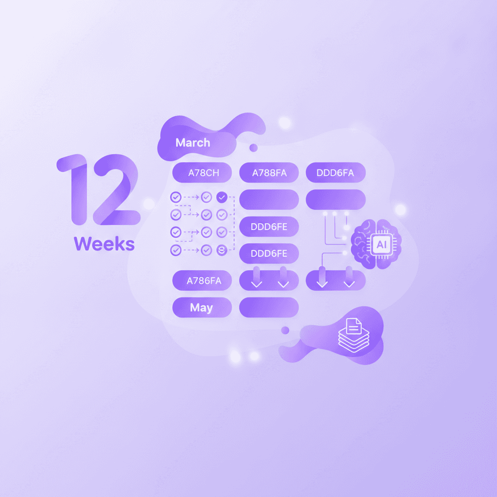 A calendar graphic highlighting a 12-week study schedule starting in early March, counting down to May AP exams