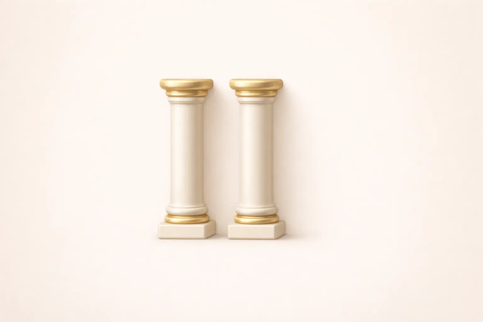 Neumorphic twin columns on cream canvas representing the institutional pillars driving DeFi vault adoption at every hedge fund