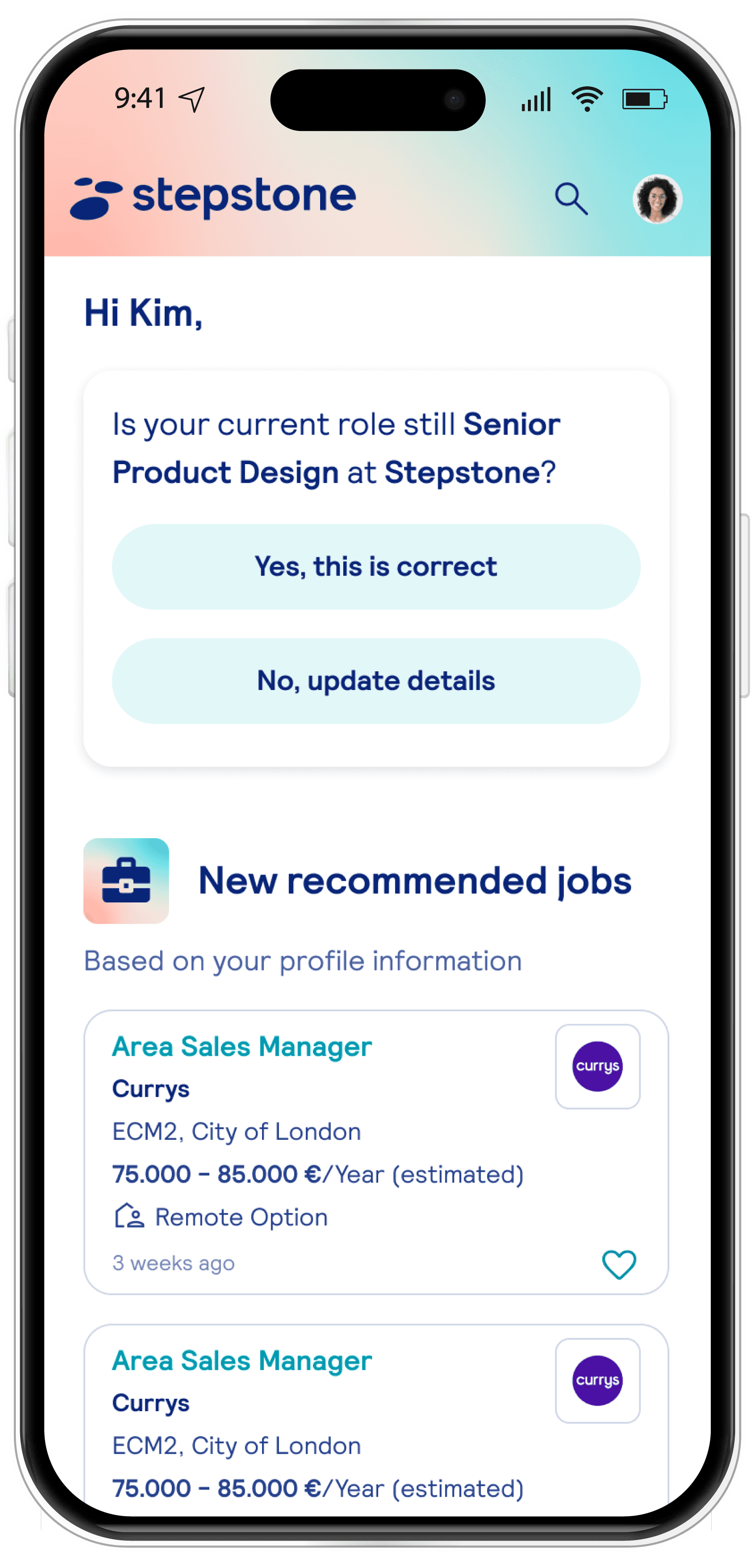 Design of asking if your current role is still the same and company you work for