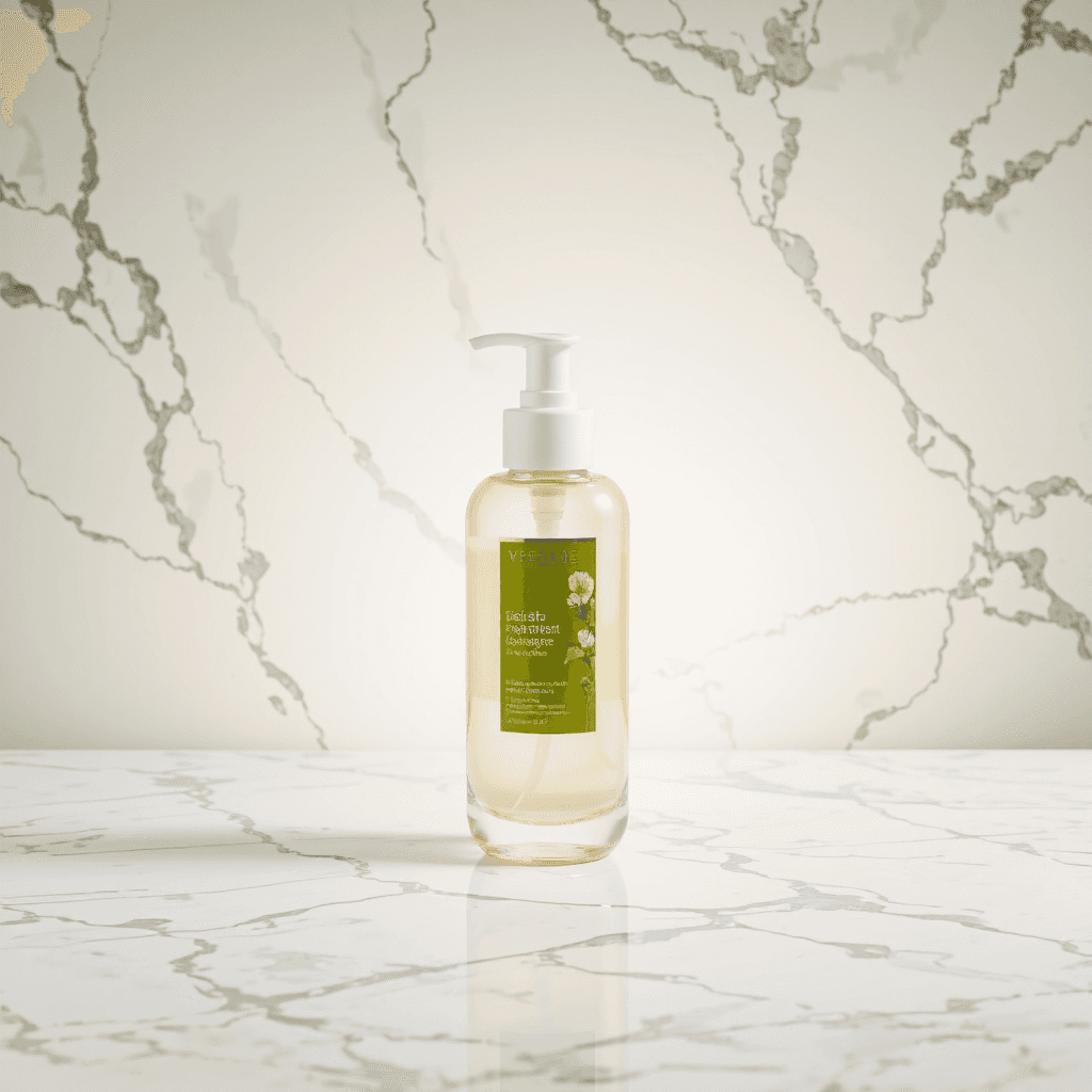 product photography of a bottle of hair and skin care product