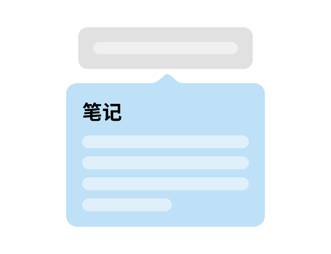 Xmind Note with text box structure layout for adding detailed context to topics.