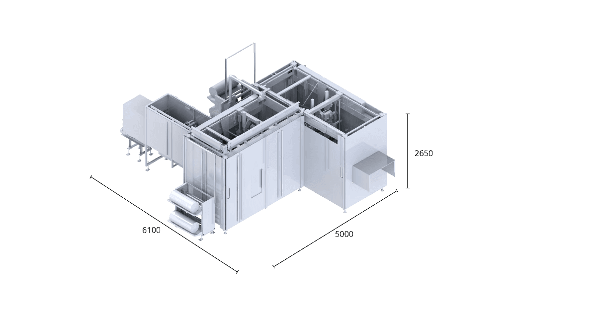 Industrielle Maschinenanlage, Edelstahl, Fabrik-Equipment, Layout