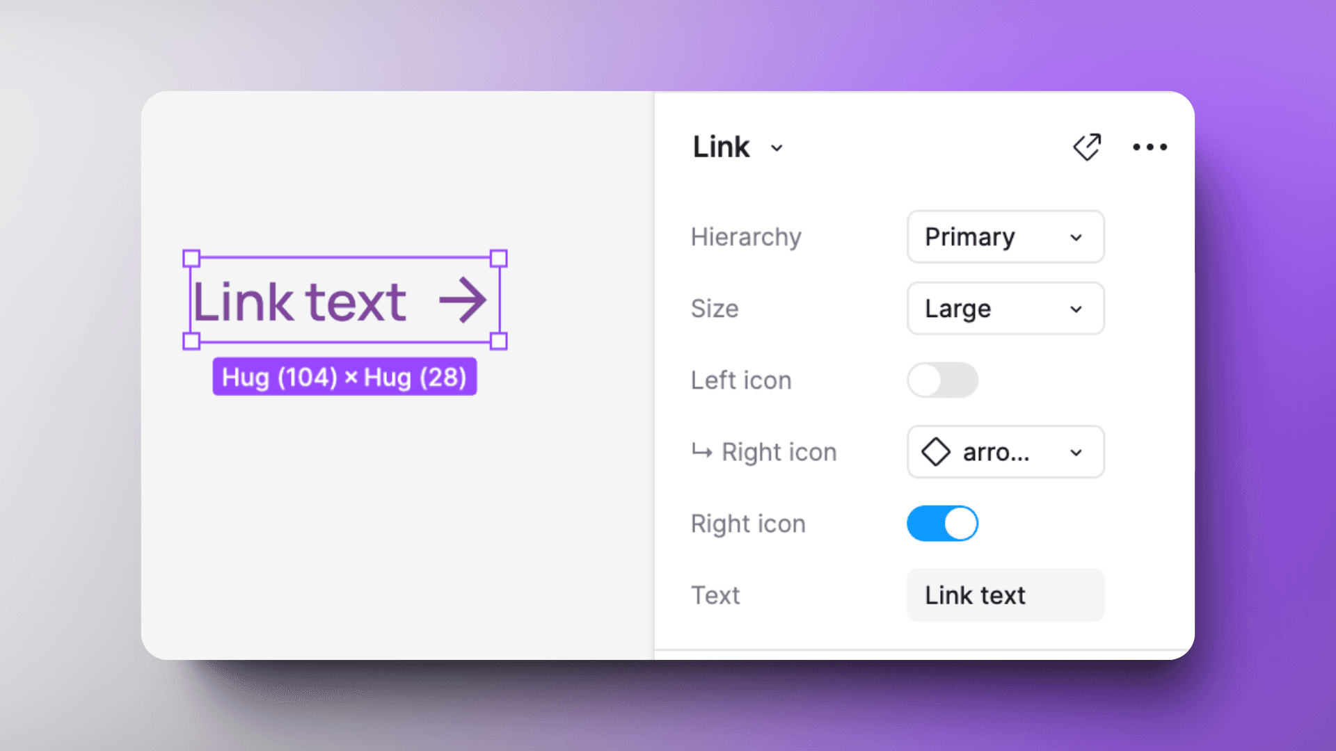 Link component Figma UI