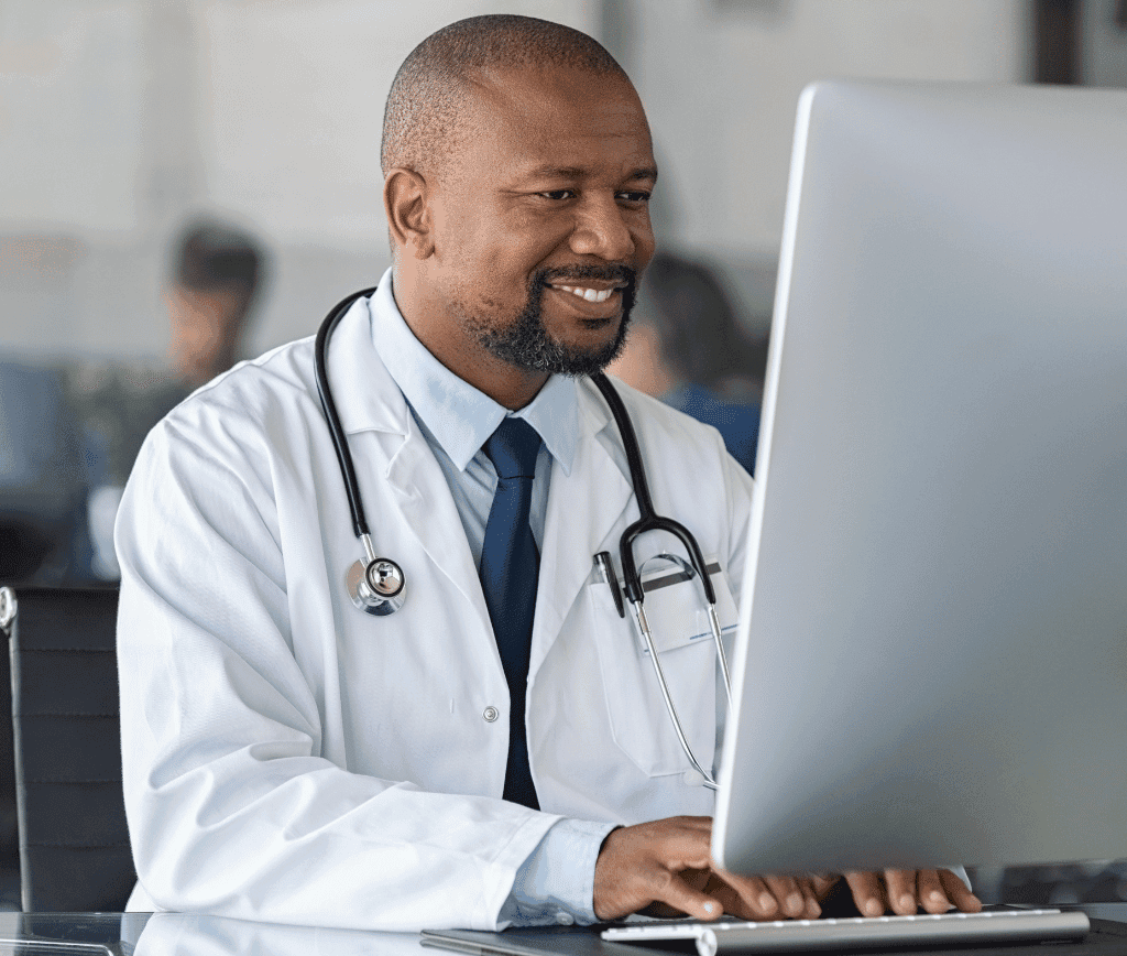 person sitting in a chair in front of a man