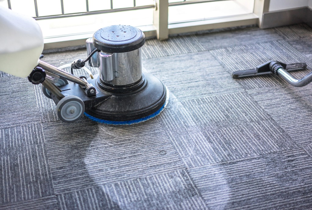 Deep cleaning an office carpet