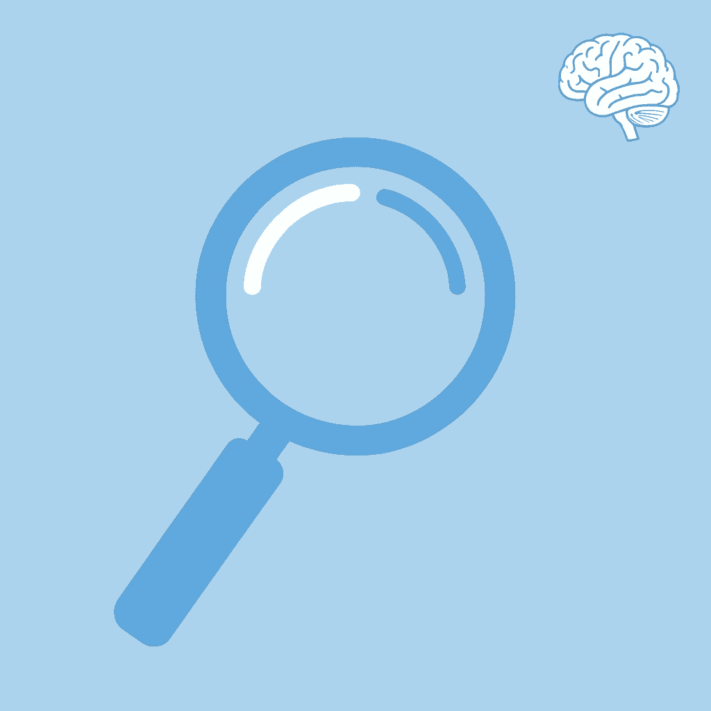  Magnifying glass icon representing focused analysis and detailed examination of key content