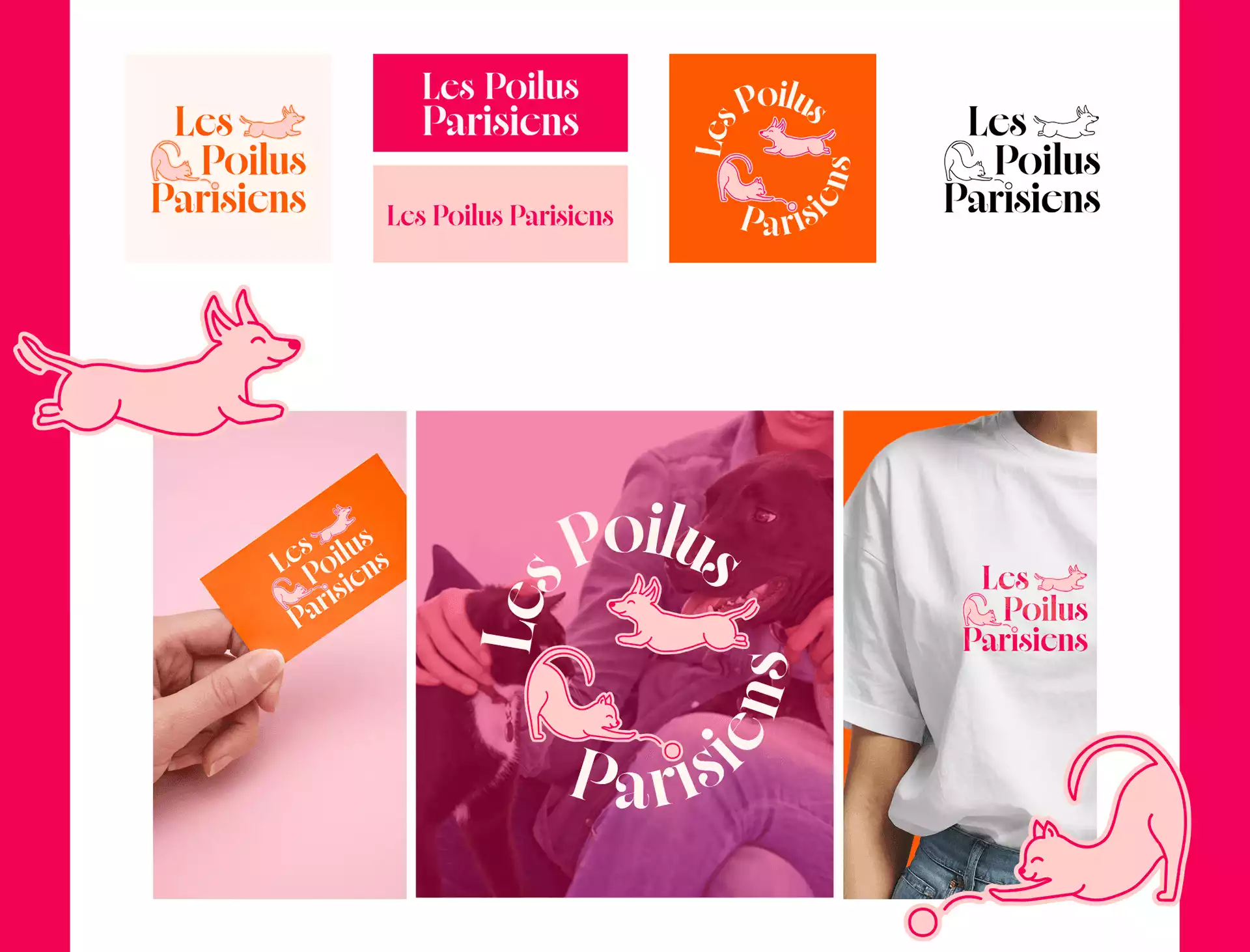 Identité visuelle Les Poilus Parisiens, service de petsitting à Paris
