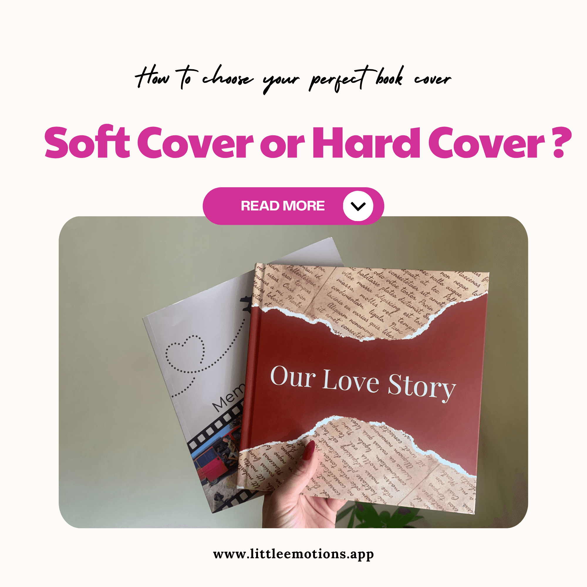 Creative photo book gift idea soft cover and har cover book made by the Little Emotions platform