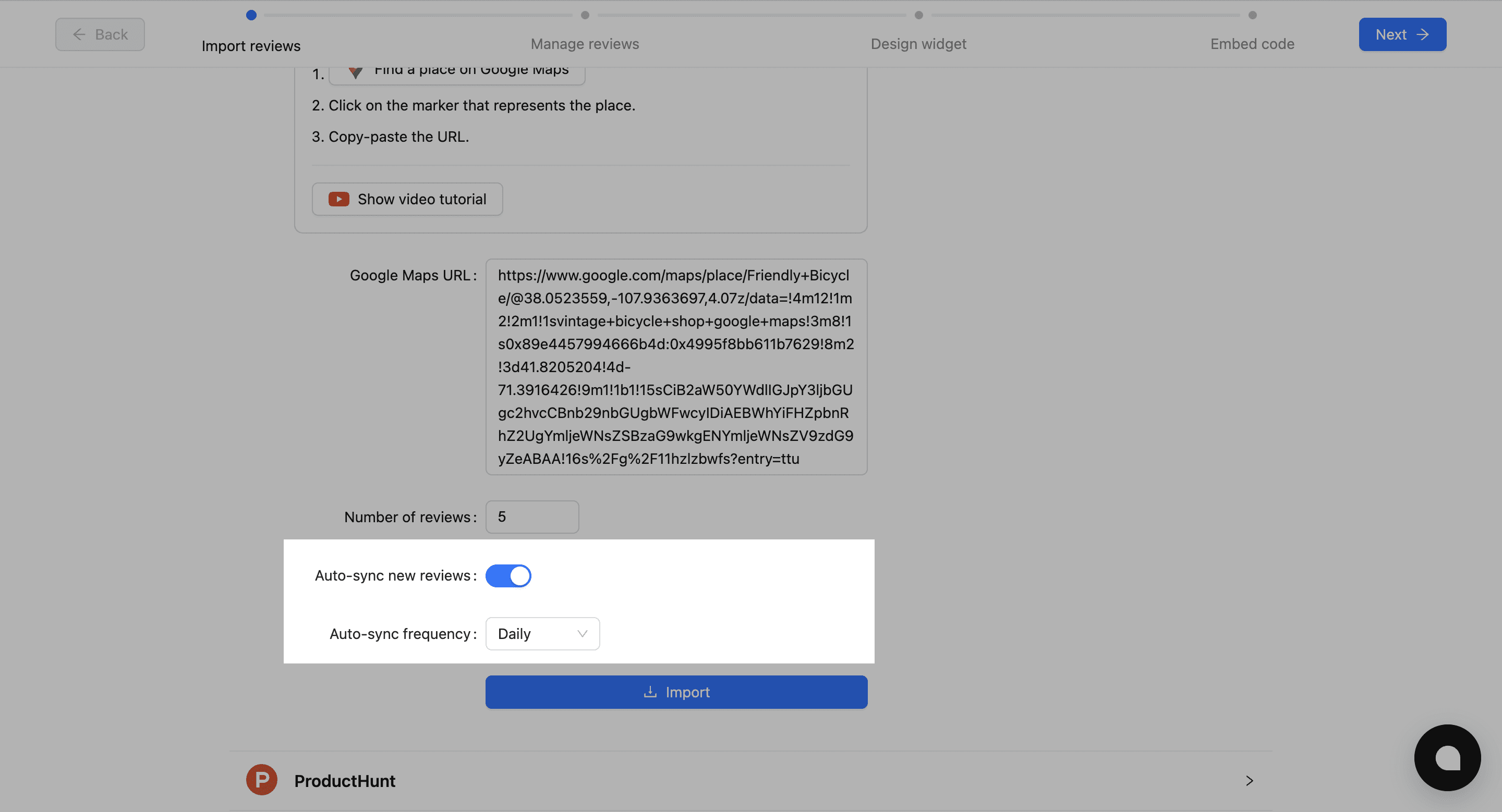 Automatically import new Google reviews