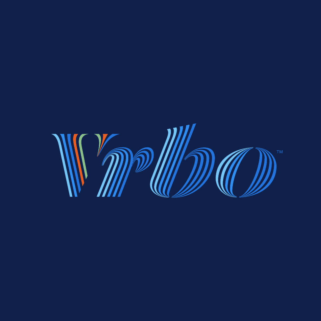 Dark blue Vrbo logo icon, representing Lodgism’s listings on the vacation rental platform.