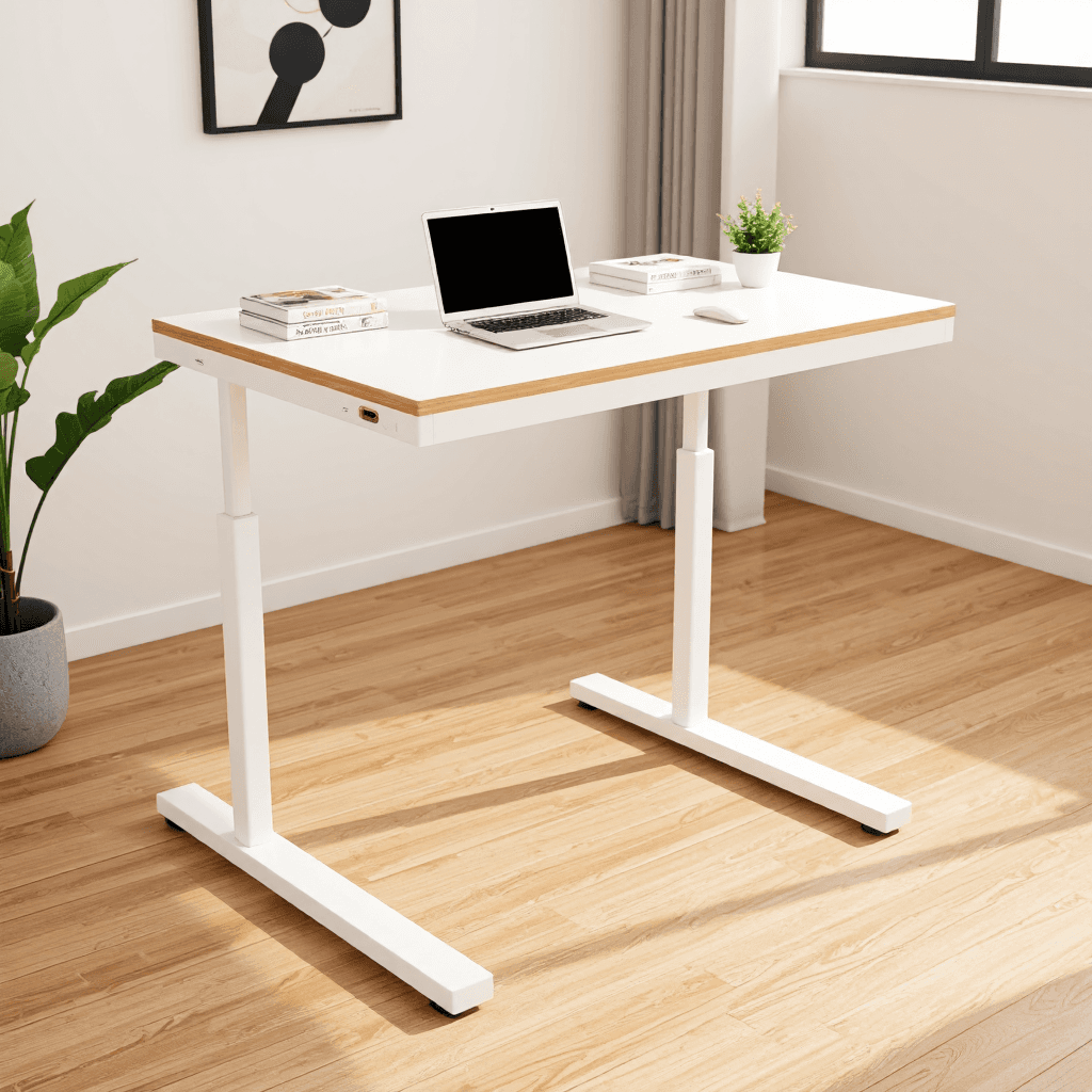 product photography of electric height adjustable standing desk
