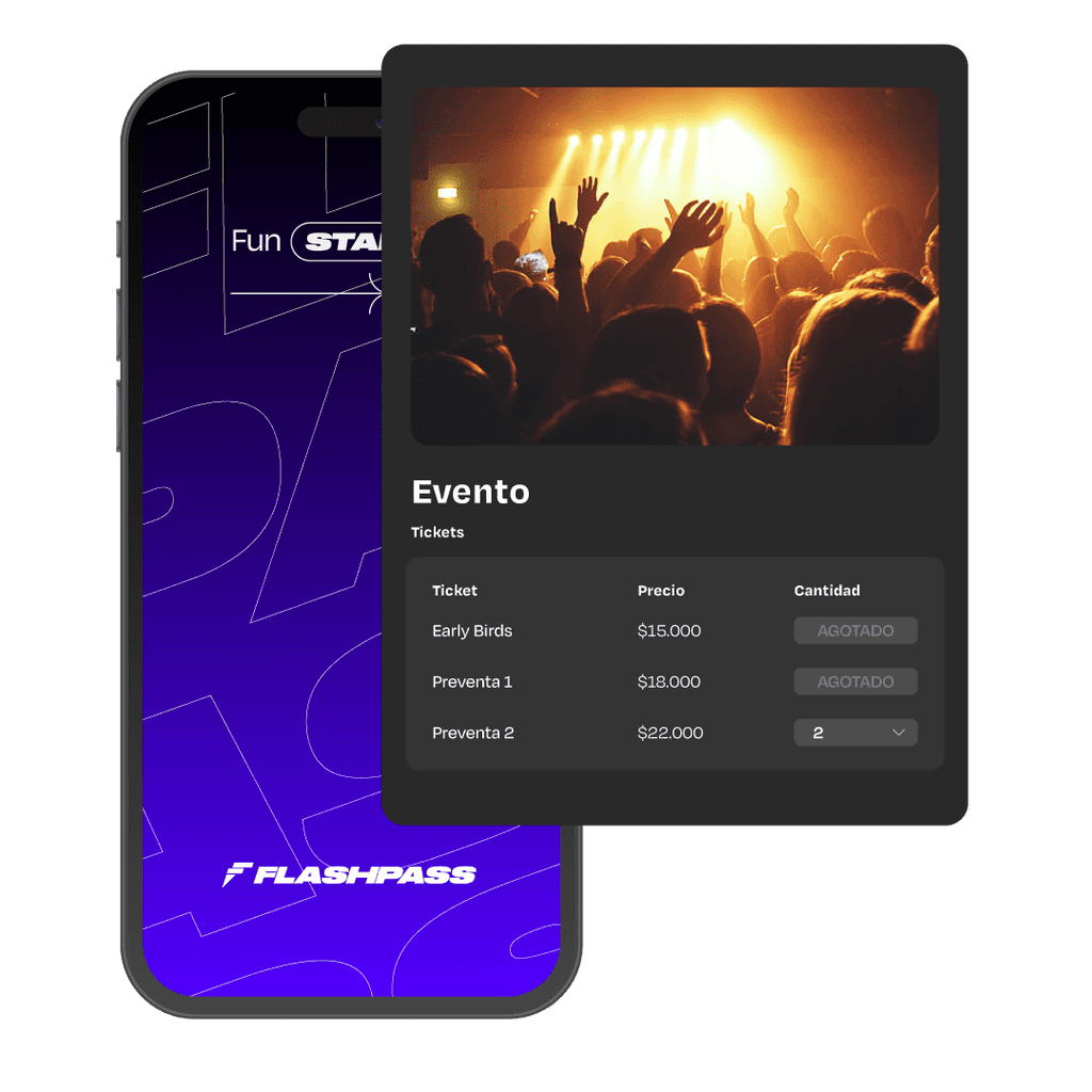 App de FlashPass para venta de entradas online y control de acceso con QR en eventos