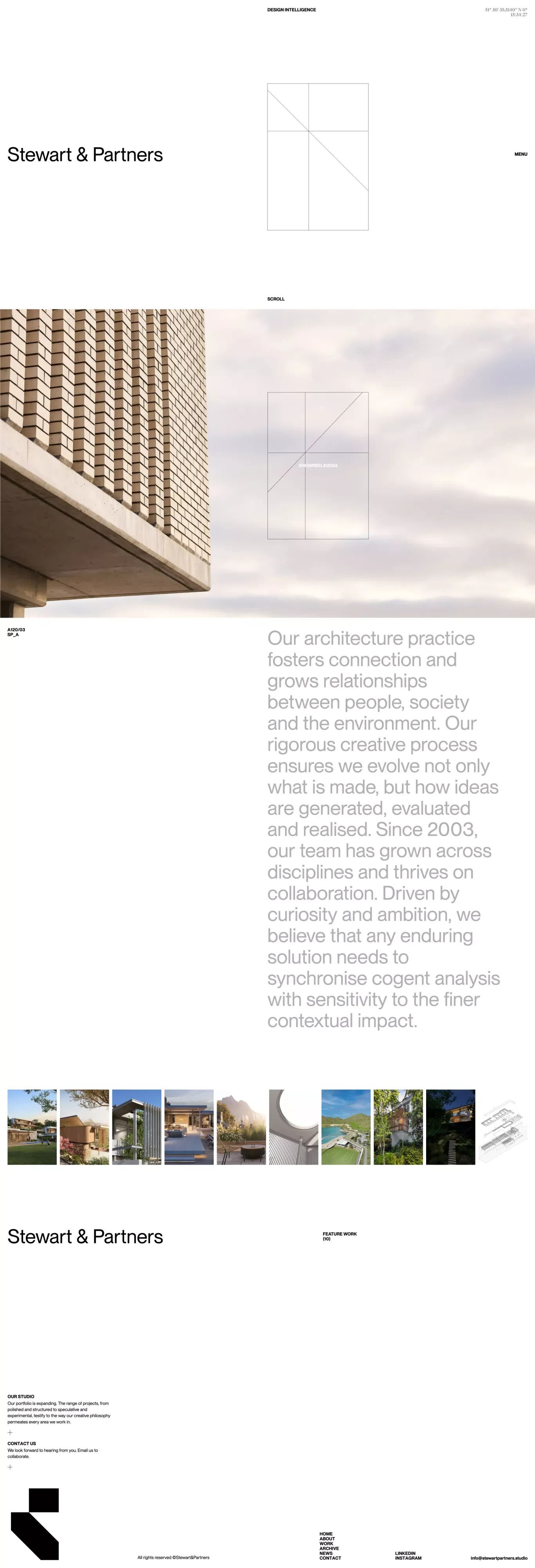 Stewart & Partners portfolio page screenshot showcasing Architecture and Design design
