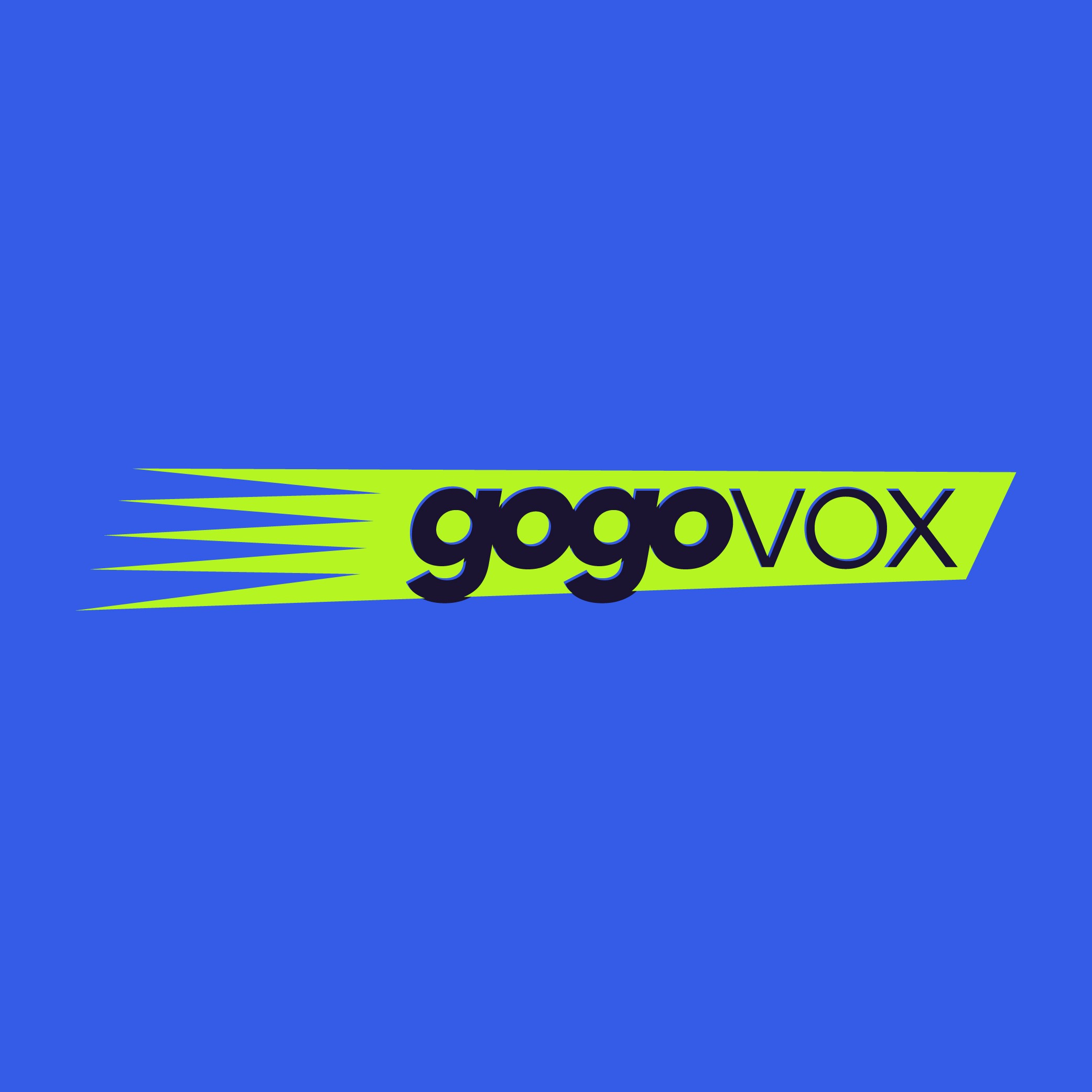 Bold green and blue logo for Gogovox