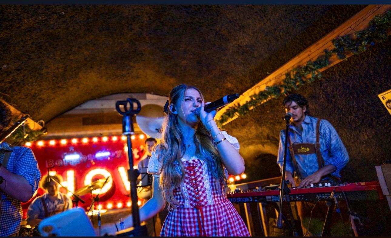 India is singing on stage
