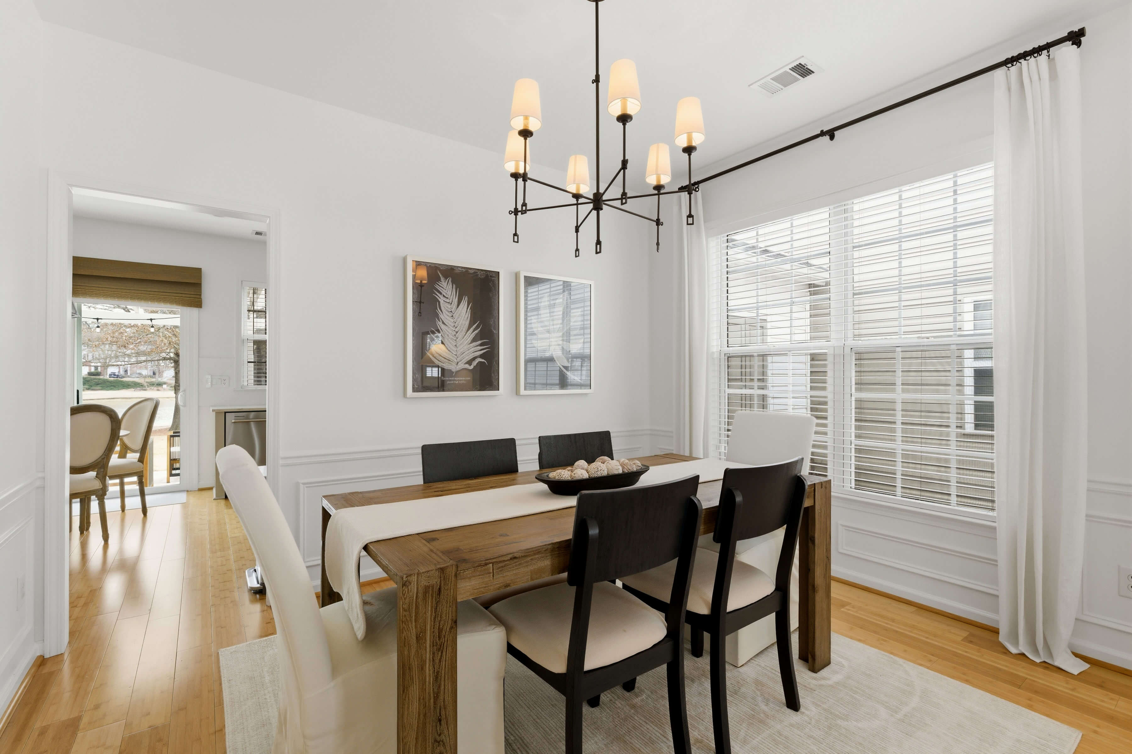 Open kitchen and dining area in a residential home