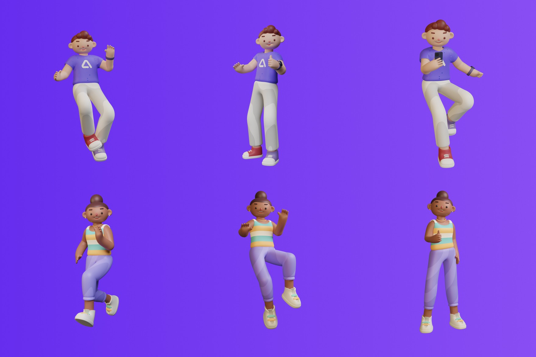 Single Playful 3D Character from the collection, showcasing animated and expressive design, ideal for graphic designers, storytellers, and projects requiring a touch of whimsy and engagement.