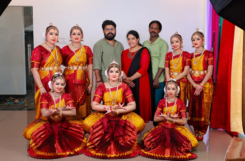 A dancer performing bharatanatyam