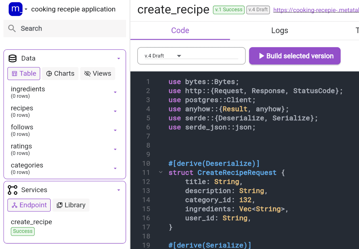 GenAI coding to develop API endpoints.