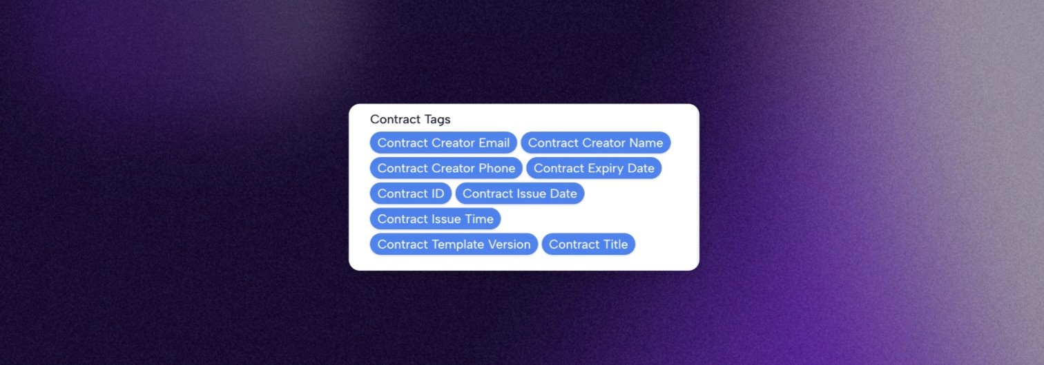 Visual showing contract related SmartTags on Connie