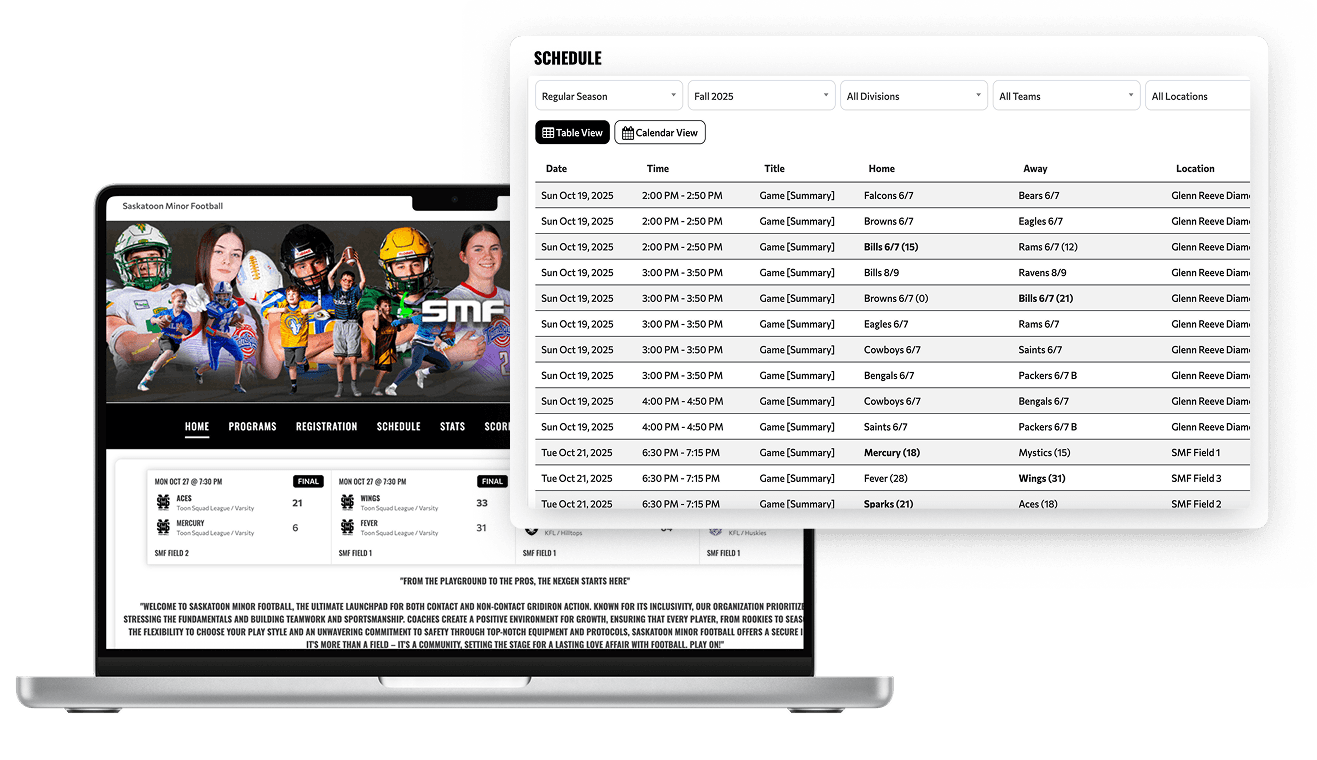 Football Schedule Generator for Football Leagues