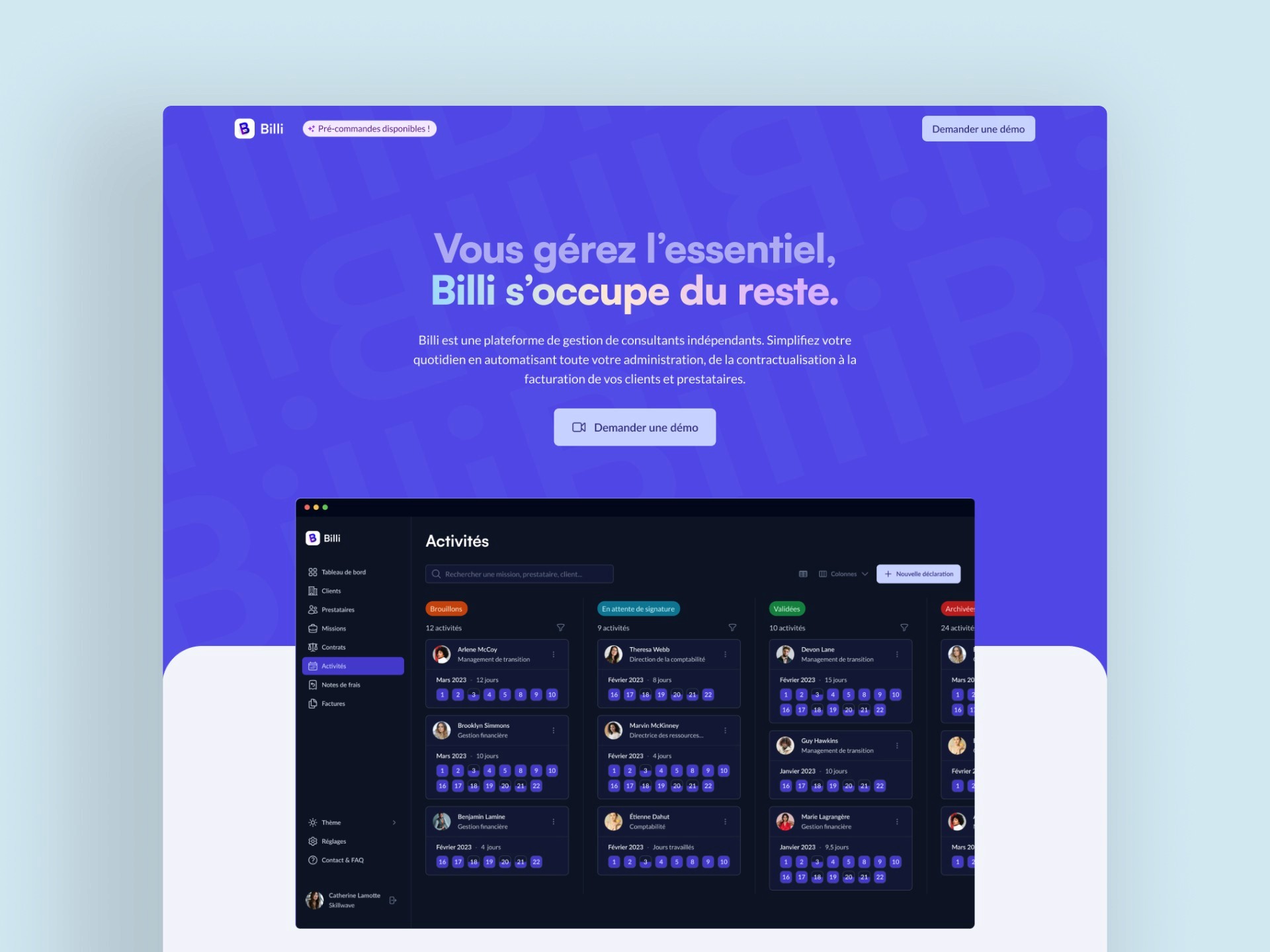 Billi website prototype