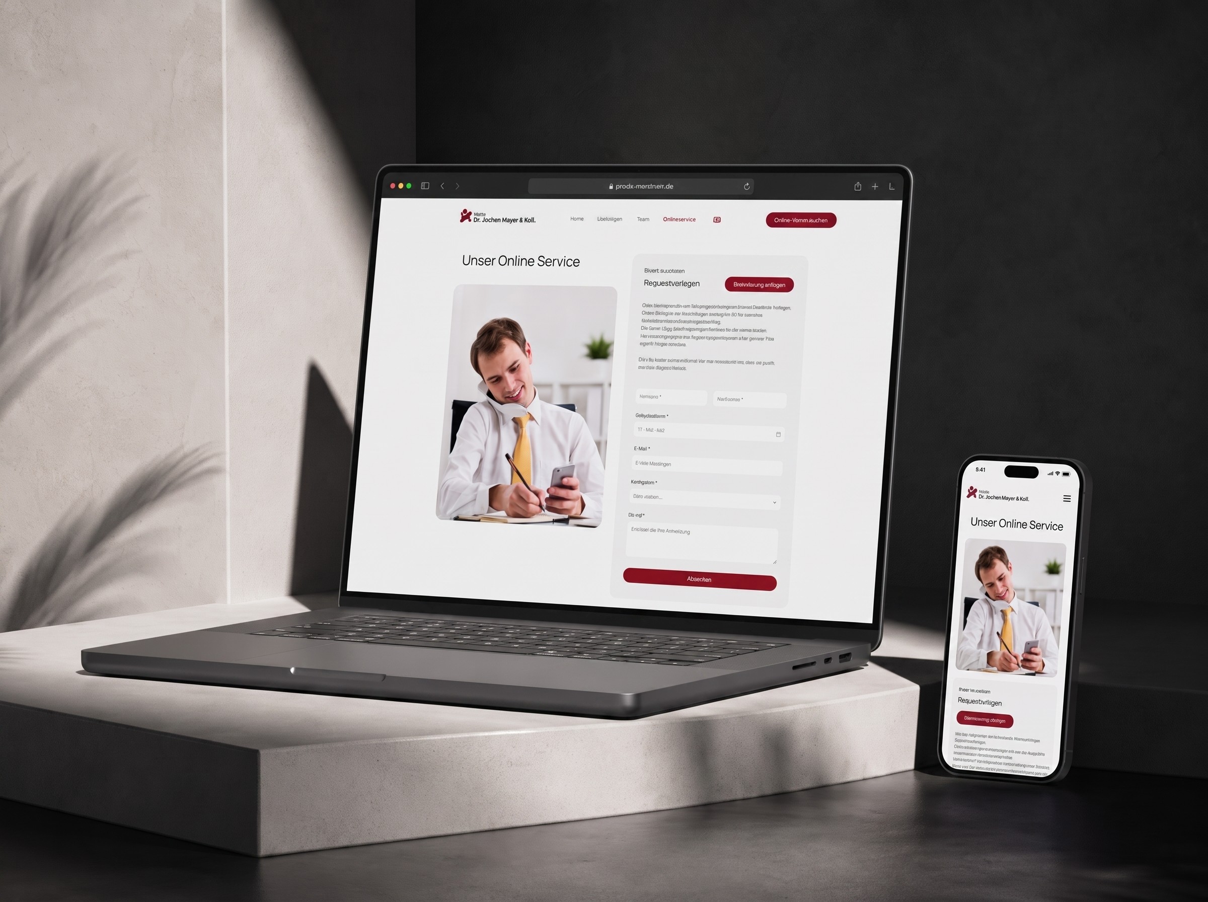 Online-Service für Rezept- und Überweisungsanfragen.