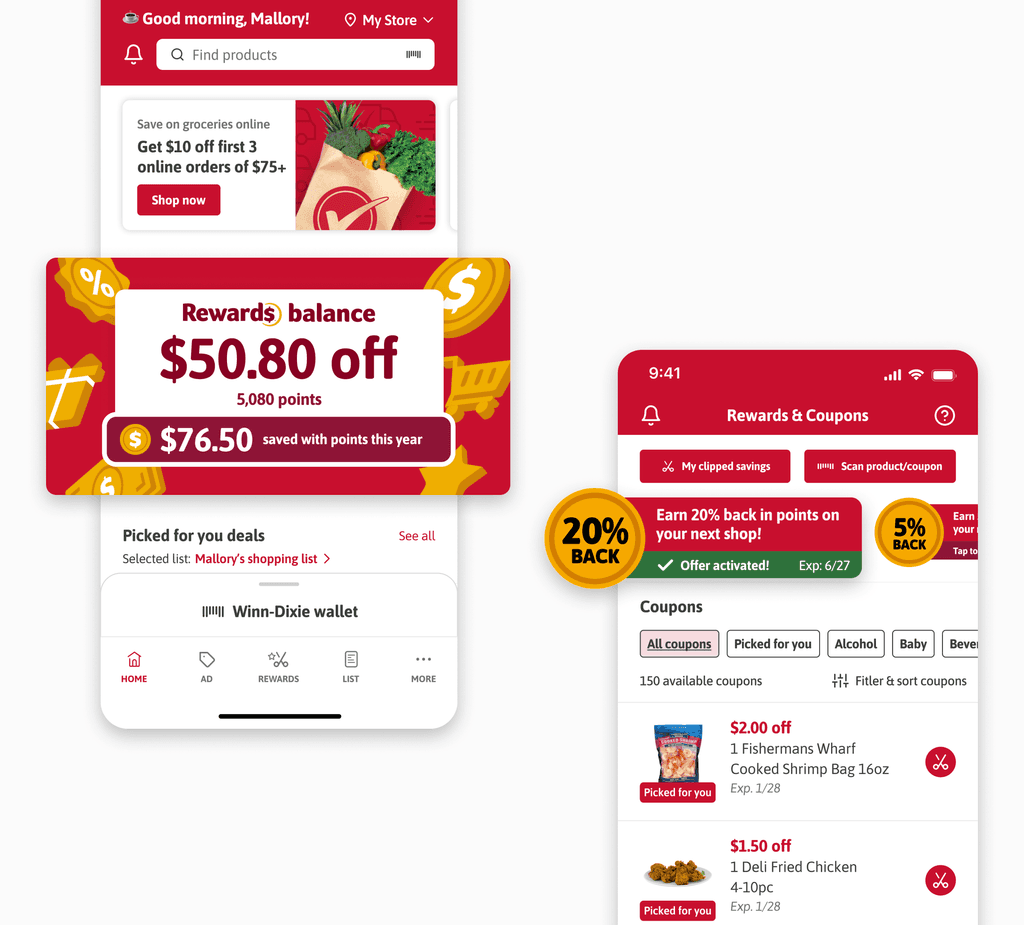 Image of a rewards app