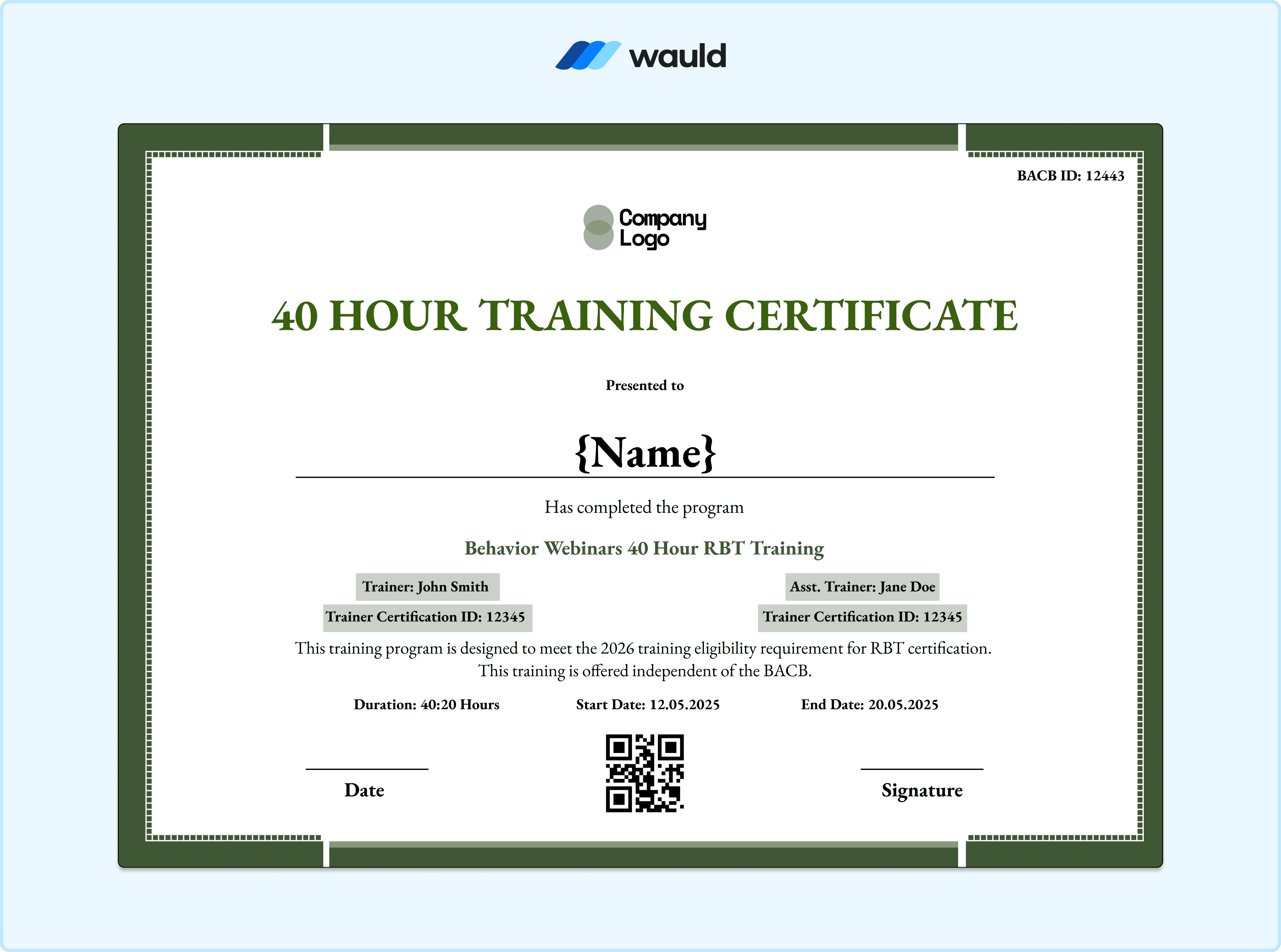 RBT Certificate