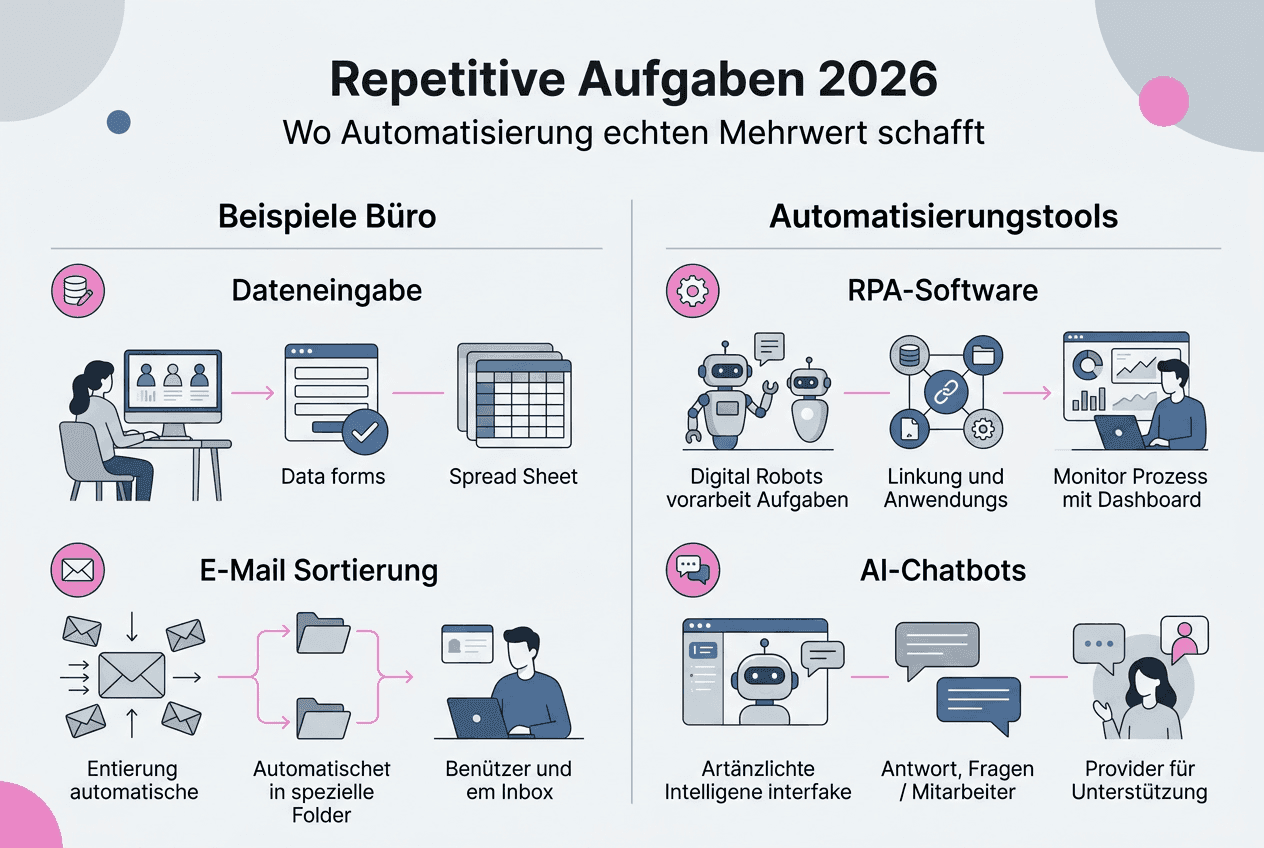 Überblick: Automatisierung von wiederkehrenden Arbeitsabläufen in der Infografik