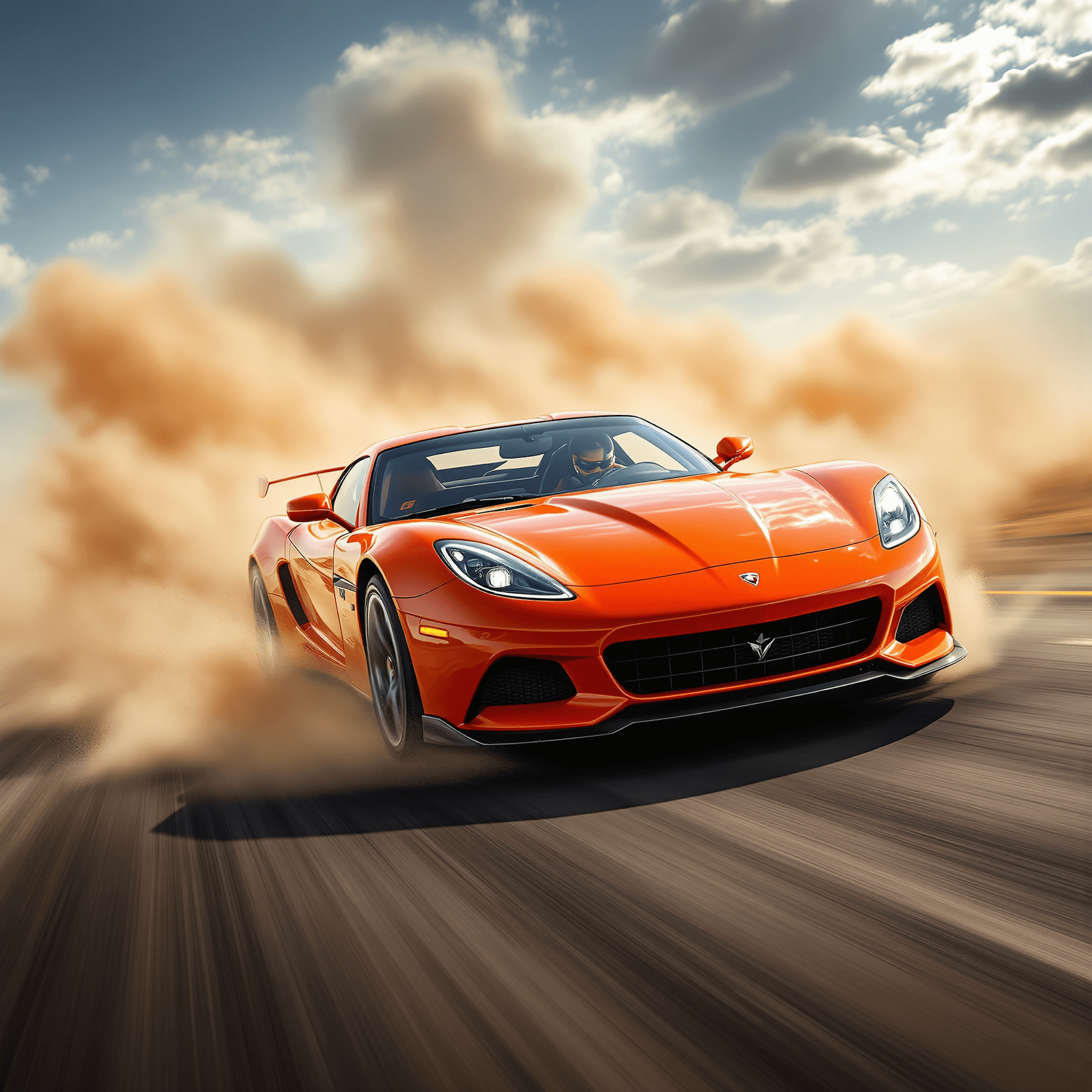 Orange Sports Car Racing