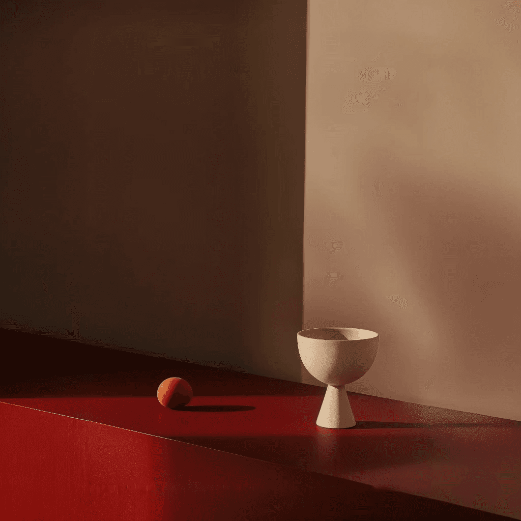 Minimalist Still Life with Egg and Cup
