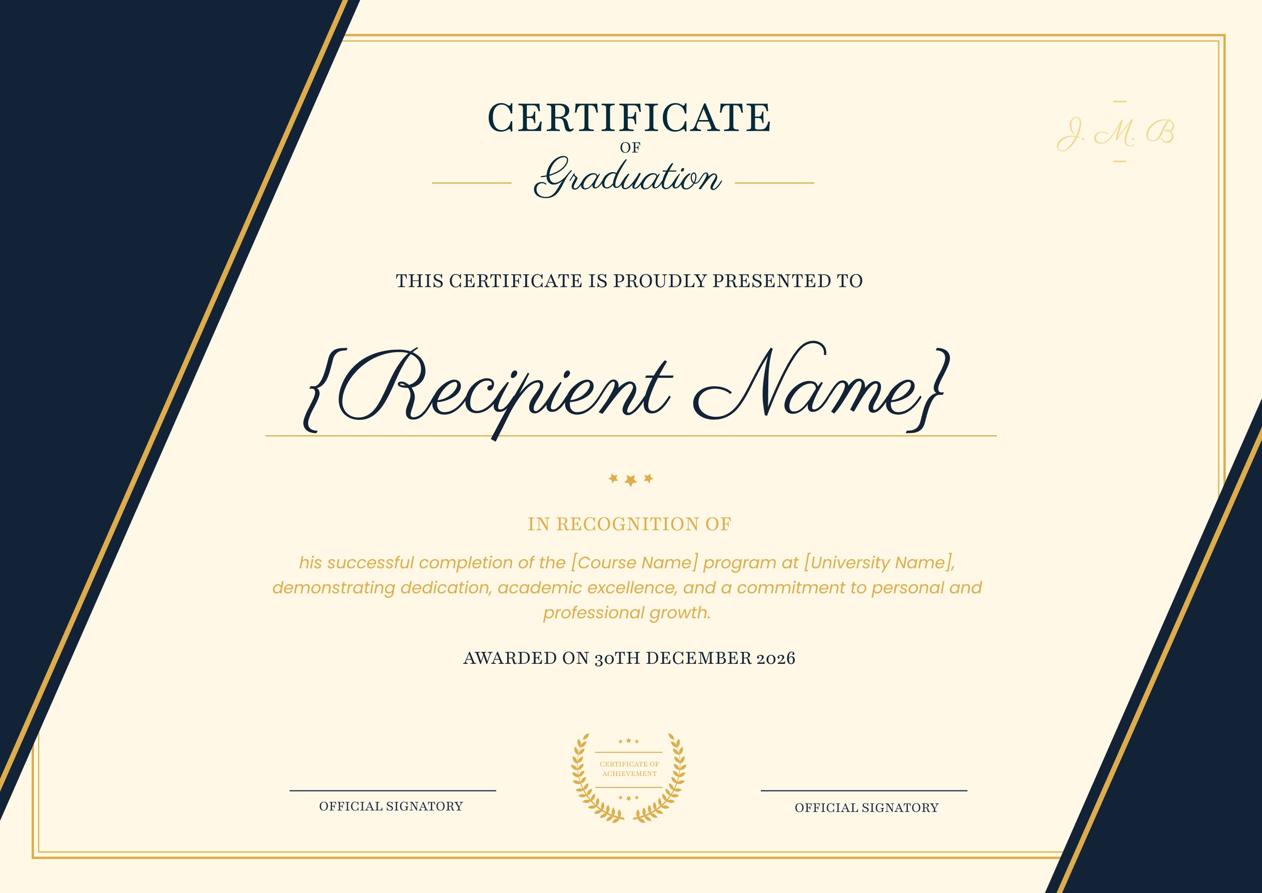 Wauld - Professional and Plain Graduation Certificate Template